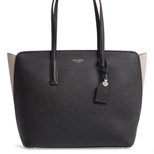 Kate Spade Tote Womens Black Large Margaux Leather Top Zip Shoulder Bag